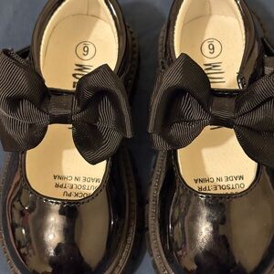 Girls Black Patent Bow Mary Jane Kids Shoes